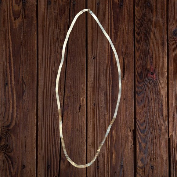 Italy 925 Sterling Silver Herringbone Vintage Pristine Chain 24.25" - Picture 12 of 12